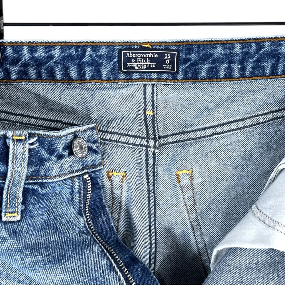 Abercrombie & Fitch Annie High Rise Jean Cut Off Shorts With exposed zipper 25/0
